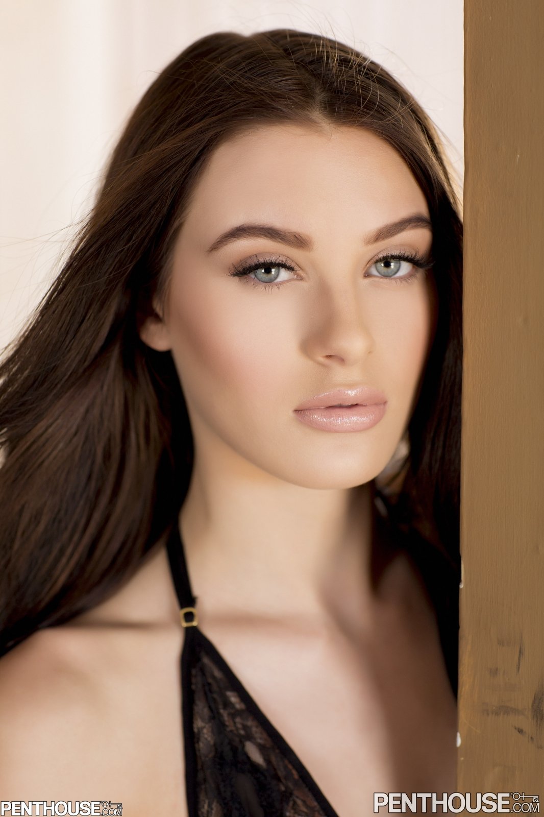 Lana Rhoades in a sexy black dress loves posing for the camera
