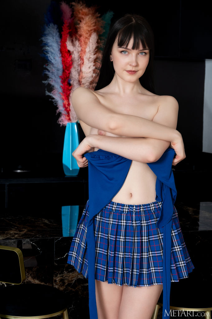 Amelia Riven Flips Up Her Plaid Skirt For A Flash Of Her Panties