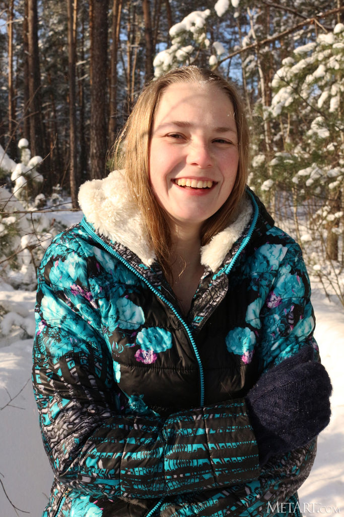 Lacy Nowak Has Fun Frolicking Half-naked In The Snow
