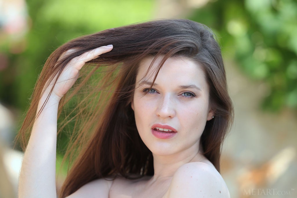 Serena Wood - Busty babe performs a public striptease in the street