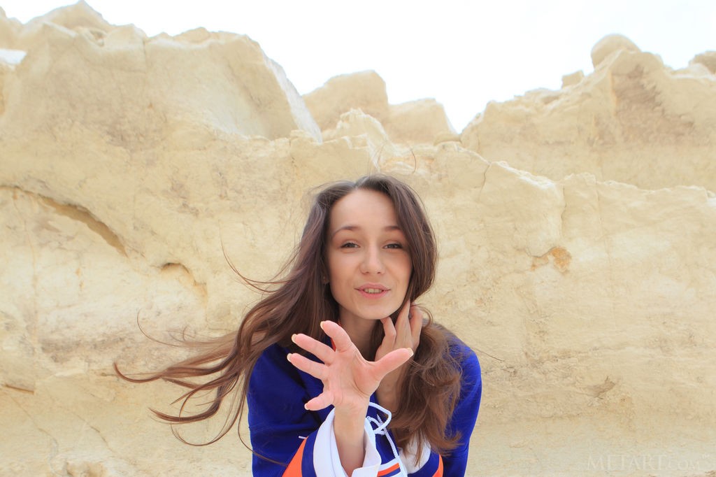 Megan Muse - Mouthwatering teen brunette excitingly shows off young body