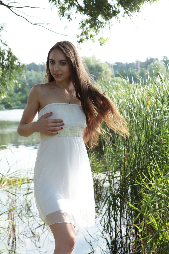 Valery Leche - Indoors and outdoors photo shoot with a shy teen babe