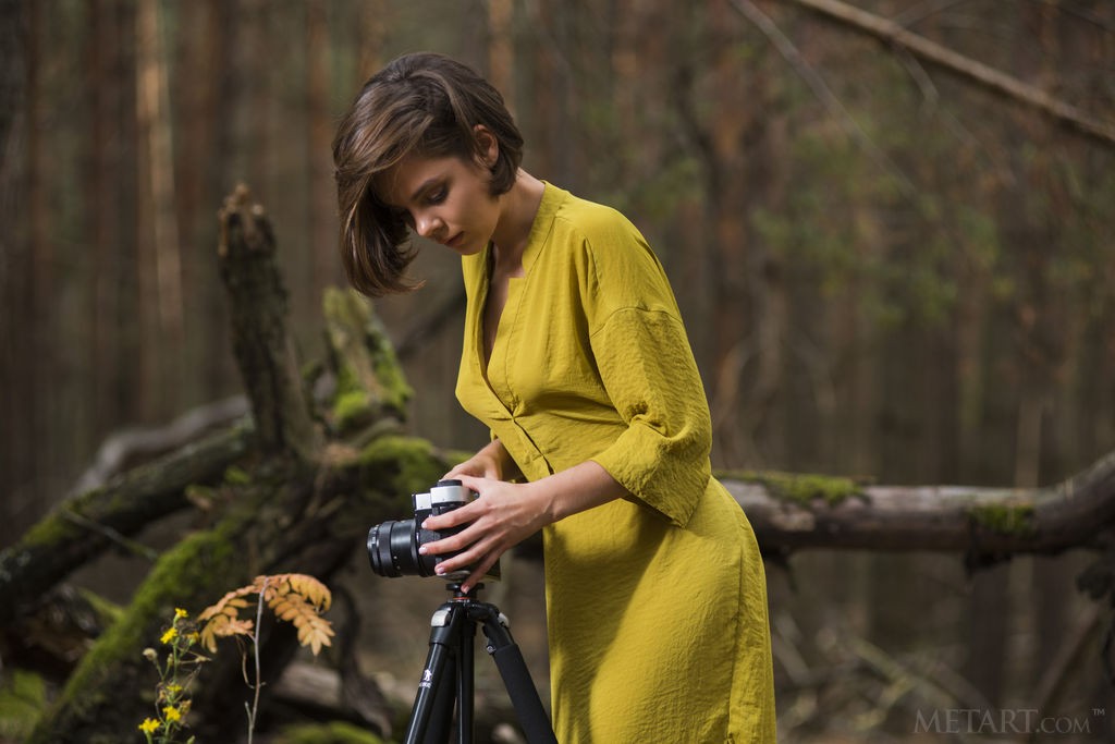 Dakota A - Photo shoot in the woods with a cute barely legal babe