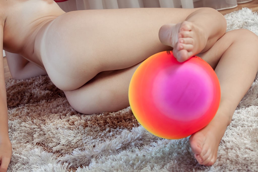 Emma Sweet - Playing with a beach ball naked inside a hotel room