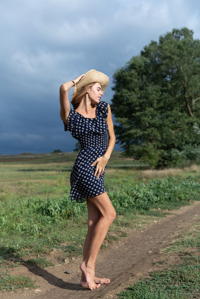 Gracie - Skinny barely legal country girl gets naked outdoors