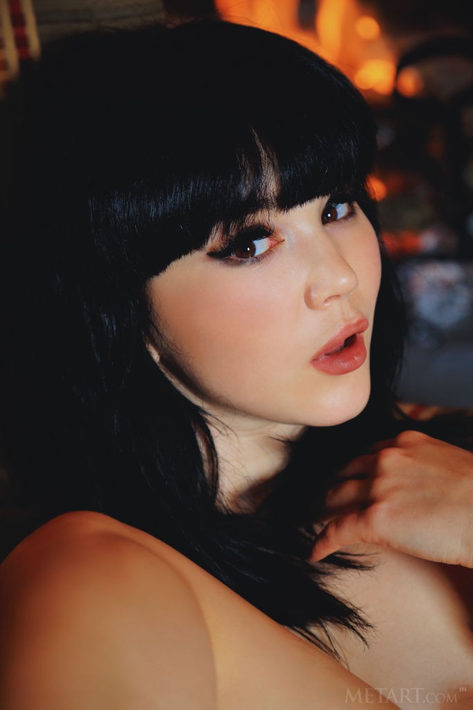 Malena - Asian beauty with a round rump takes off her dress